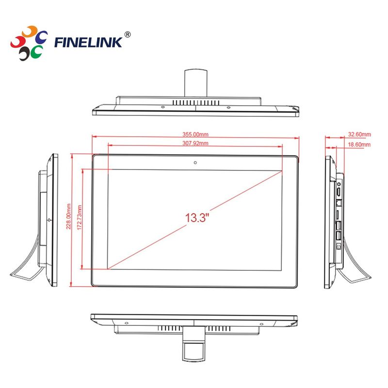 13.3 дюймовый LCD-панельный монитор Full HD Industrial Touchscreen Display для игр